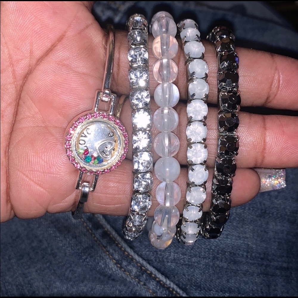 5 piece watch and Bracelet cluster